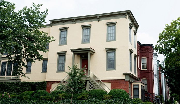 Corner home with trees in DC